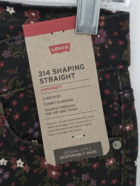 Levi's Black Floral Print Women's Jeans - Picture 4 of 6